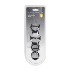 Silicone Cock and Ball Ring Set of 4 - Black