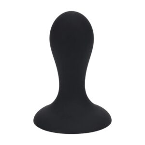 Single Rattle Liquid Silicone Anal Plug - S - Black