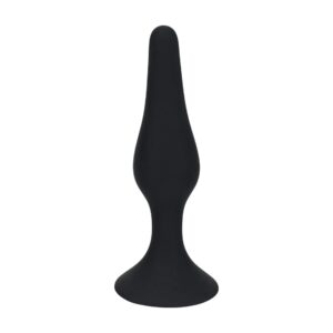 Slim Silicone Anal Plug - M - Black