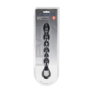 Beaded Snake Silicone Anal Probe with Loop - Black