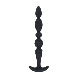 Multi Textured Silicone Flared Anal Probe - Black