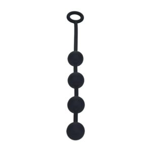 Round Silicone Anal Balls - M - 30mm - Black