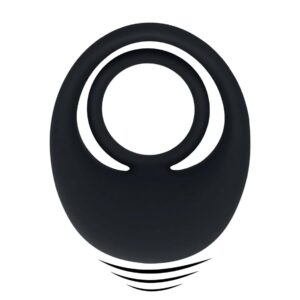 Vibrating Liquid Silicone Cock and Ball Ring - Black