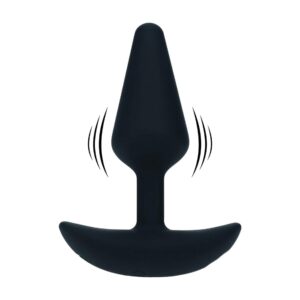 Classic Vibrating Silicone Anal Plug - S - Black