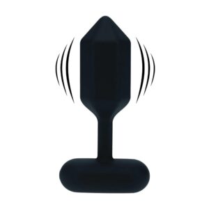 Hexagonal Vibrating Silicone Anal Plug - S - Black