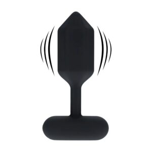 Hexagonal Vibrating Silicone Anal Plug - M - Black