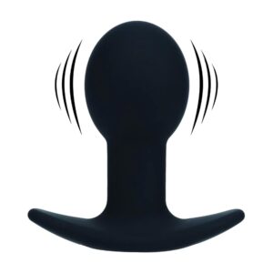 Single Bulb Vibrating Silicone Anal Plug - Black