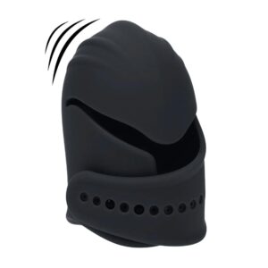 Adjustable Vibrating Silicone Penis Head Stimulator - Black