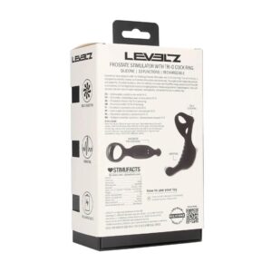 Vibrating Silicone Prostate Stimulator with Tri O Cockring - Black