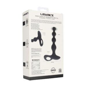 Remote Control Beaded Vibrating Silicone Anal Plug - Black
