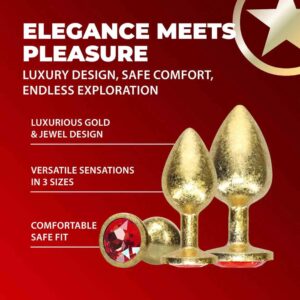 Milan Collection - Metal Anal Plug Set - Gold