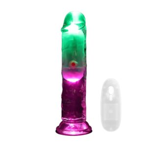 LED Vibrating Straight Cock - 15 cm - Transparent