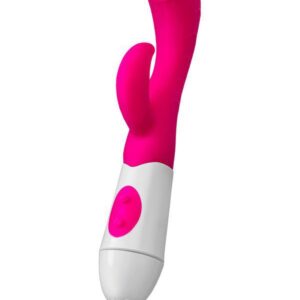 A-TOYS, Vibrator Nessy with Clitoral Stimulator, Silicone, Pink, 20 cm, 10 speeds, 2xAAA