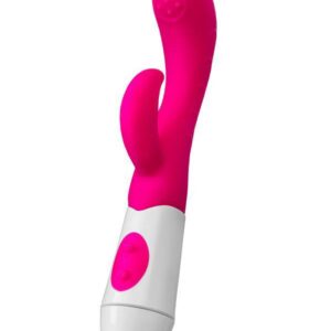 A-TOYS, Vibrator Nessy with Clitoral Stimulator, Silicone, Pink, 20 cm, 10 speeds, 2xAAA