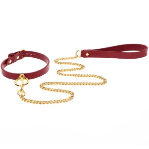 O-Ring Collar and Chain Leash Red