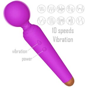 Stymulator-Rechargeable Power Wand USB 10 Functions - Blue