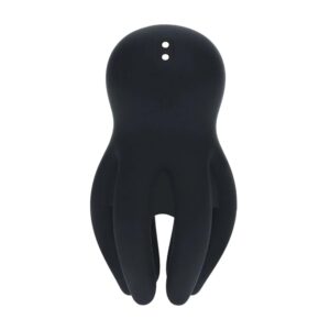 Digital Vibrating Silicone Penis Head Stimulator with Tentacles - Black