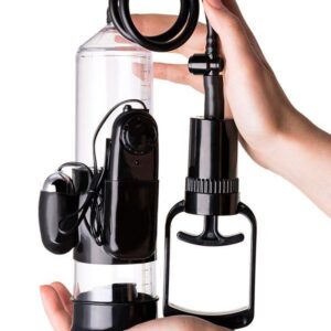 A-TOYS, Penis Pump Coal, with vibro, PVC, Transparent, 22,8 cm